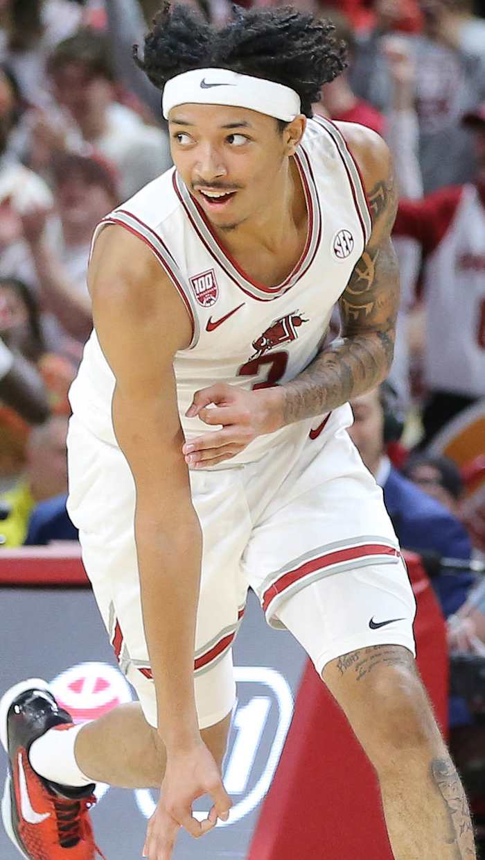 Arkansas Razorbacks Nick Smith Jr. during a game with the Georgia Bulldogs.